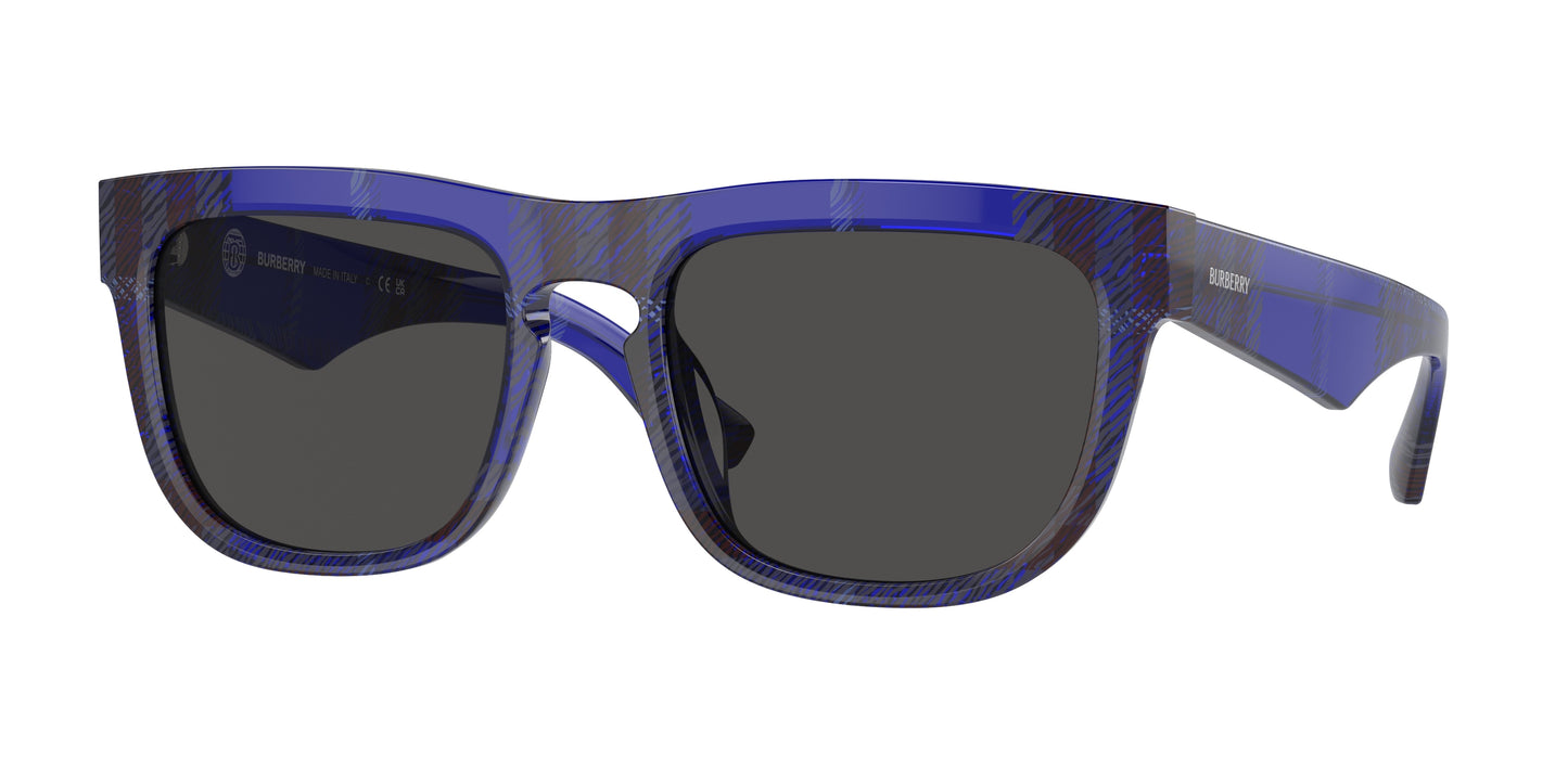 Burberry BE4431U Square Sunglasses 411487-Check Blue 56-145-20 - Color Map Blue