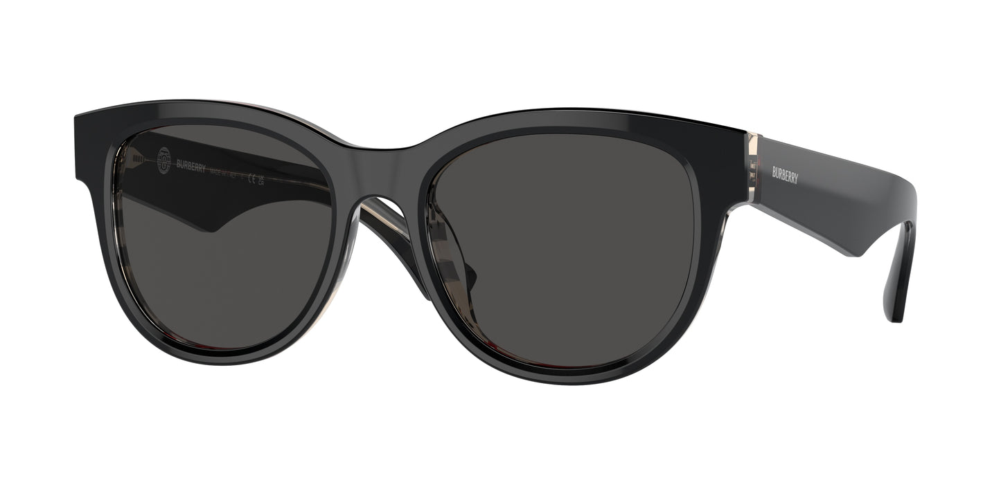 Burberry BE4432U Phantos Sunglasses 412187-Top Black On Vintage Check 54-140-19 - Color Map Black