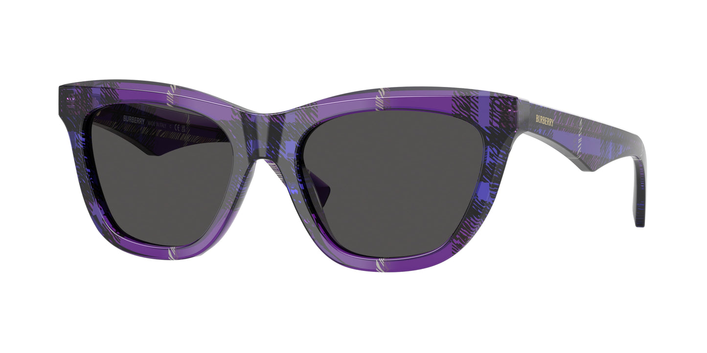 Burberry BE4435 Cat Eye Sunglasses 411387-Check Violet 53-140-18 - Color Map Violet