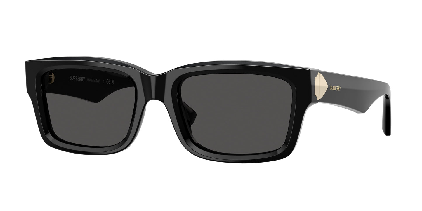 Burberry BE4443F Rectangle Sunglasses 300187-Black 55-145-20 - Color Map Black