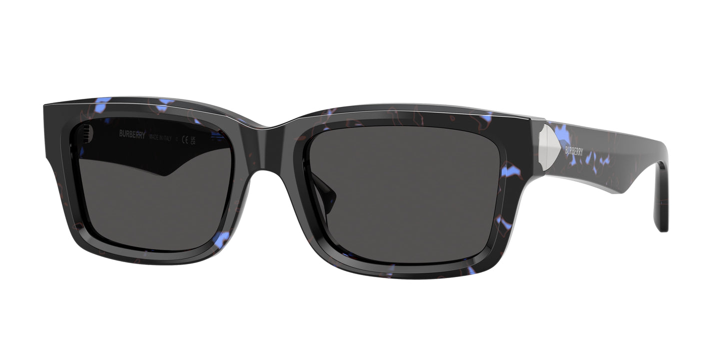 Burberry BE4443F Rectangle Sunglasses 411187-Blue Havana 55-145-20 - Color Map Blue