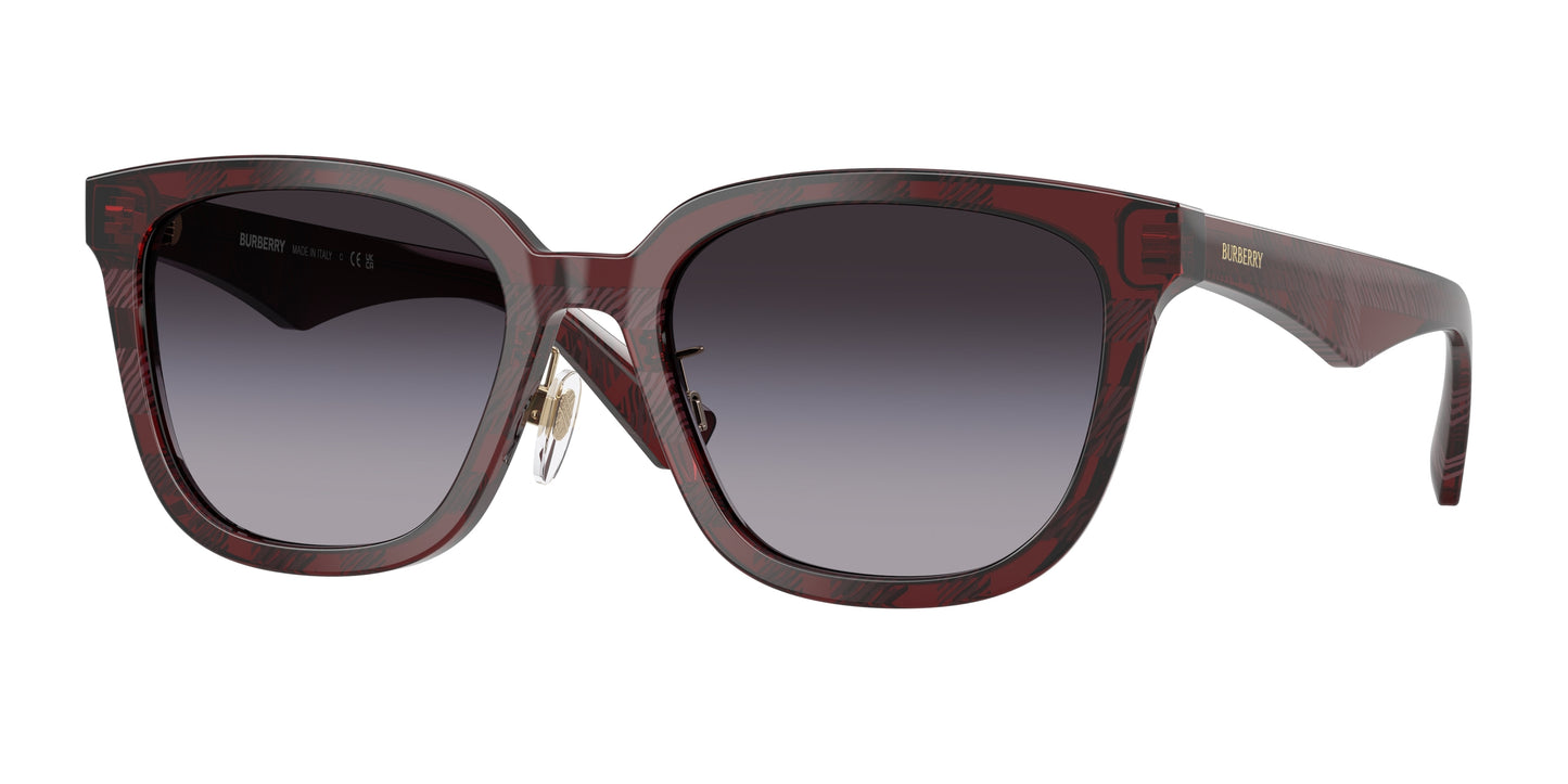 Burberry BE4446D Square Sunglasses 41158G-Check Red 57-145-20 - Color Map Red