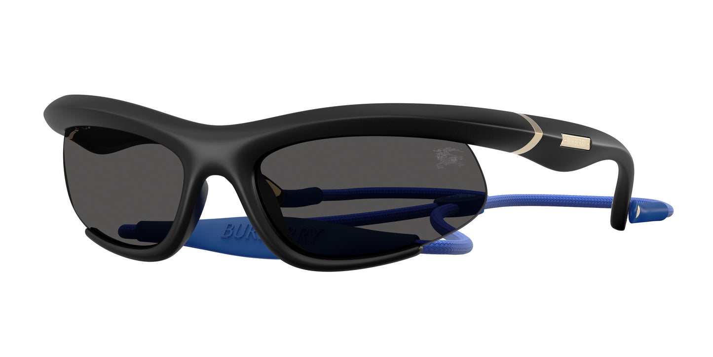 Burberry BE4462 Irregular Sunglasses 345287-Rubber Black 64-125-20 - Color Map Black