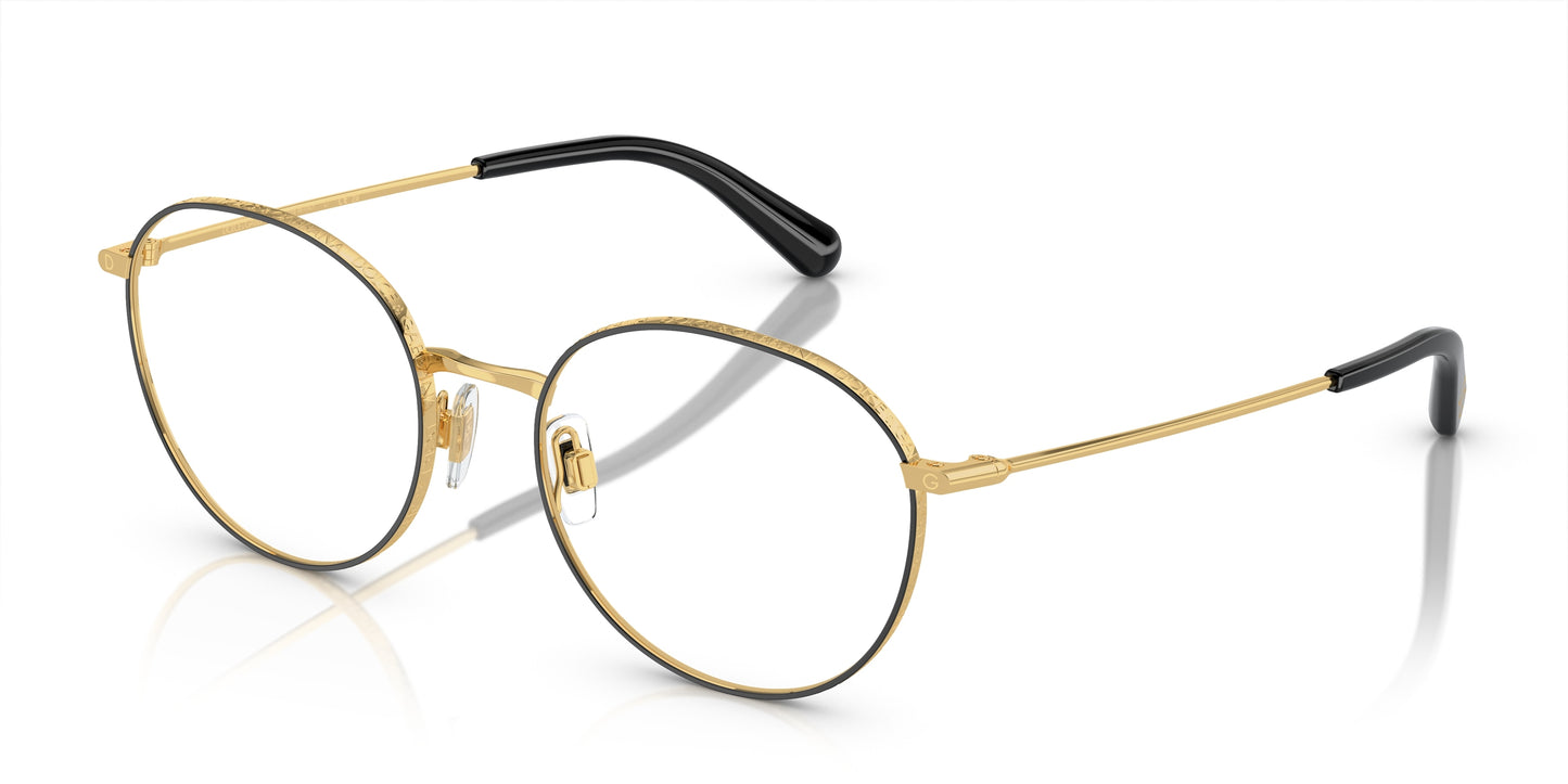 DOLCE & GABBANA DG1322 Phantos Eyeglasses 1334-Gold/Black 53-140-18 - Color Map Black