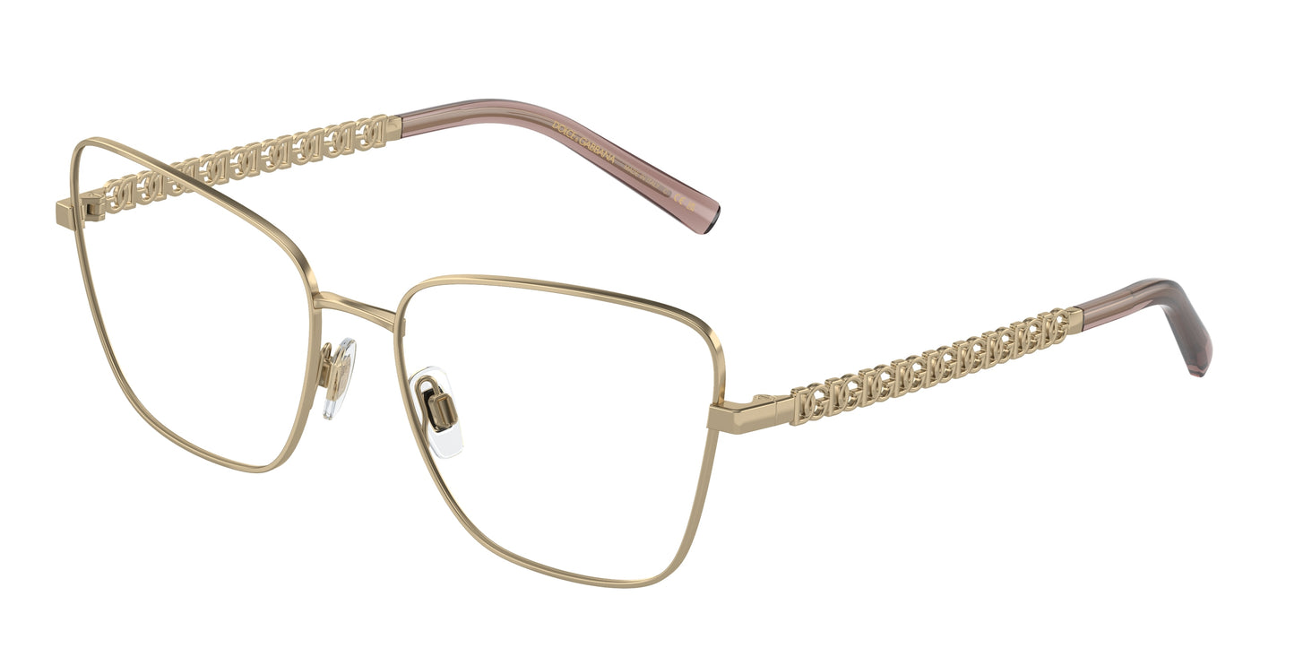 DOLCE & GABBANA DG1346 Butterfly Eyeglasses 1365-Light Gold 55-140-17 - Color Map Gold