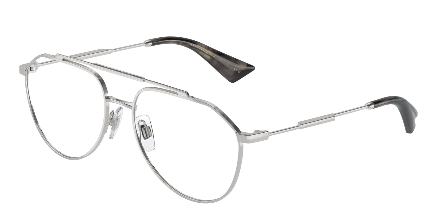 DOLCE & GABBANA DG1353 Pilot Eyeglasses 05-Silver 57-145-16 - Color Map Silver