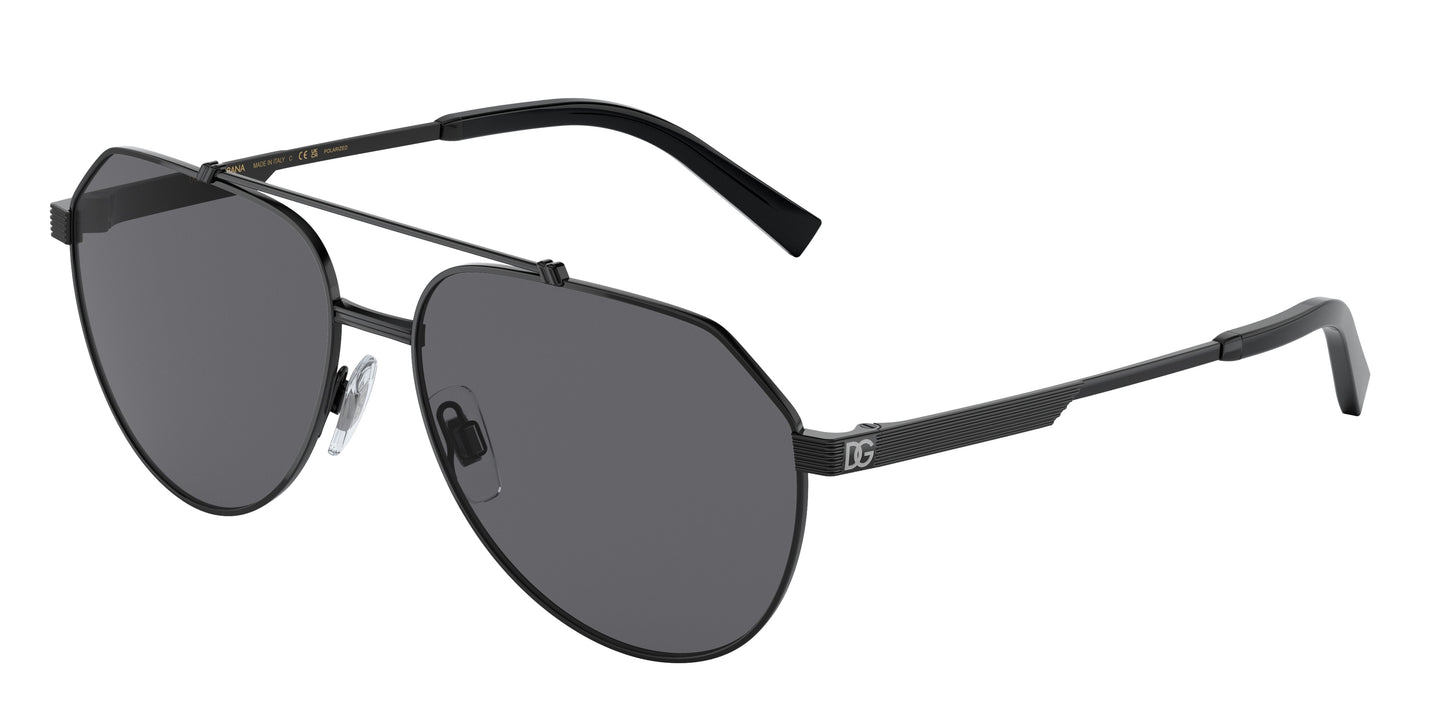 DOLCE & GABBANA DG2288 Pilot Sunglasses 110681-Matte Black 59-145-15 - Color Map Black