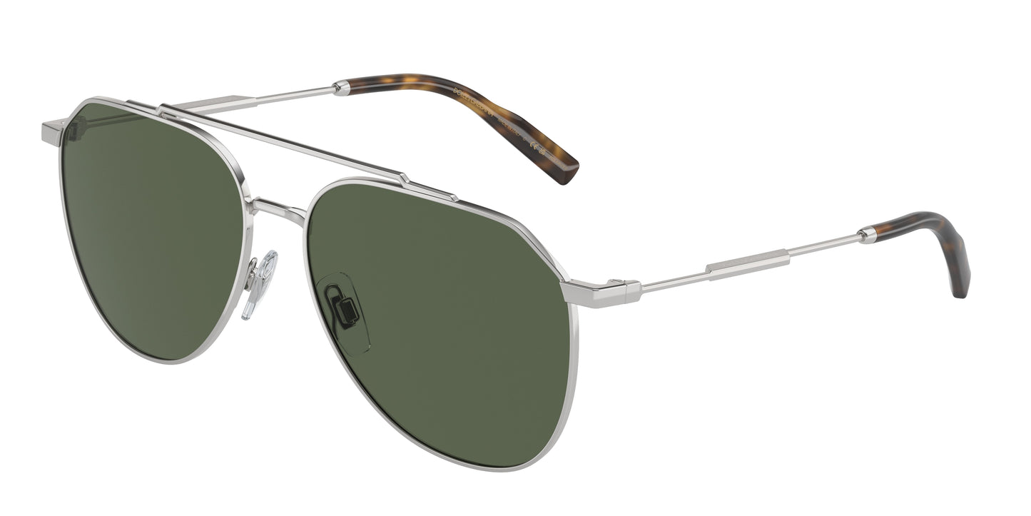 DOLCE & GABBANA DG2296 Pilot Sunglasses 05/9A-Silver 58-145-15 - Color Map Silver