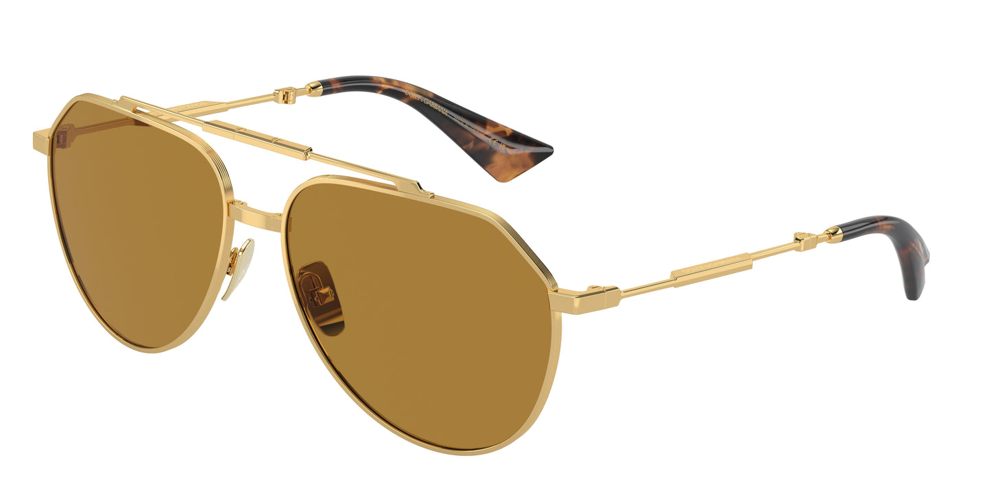DOLCE & GABBANA DG2302 Pilot Sunglasses 02/53-Gold 60-140-15 - Color Map Gold