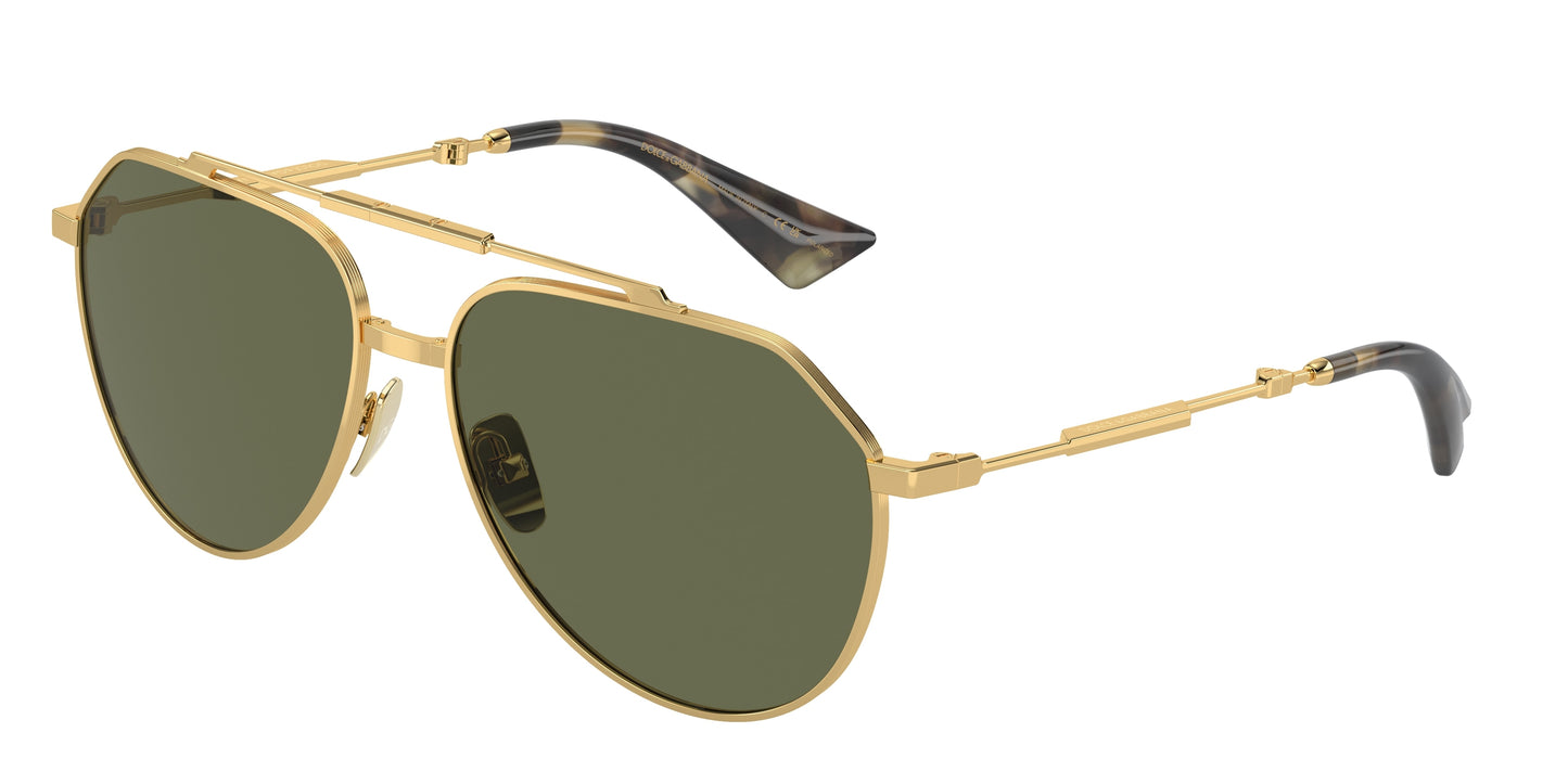DOLCE & GABBANA DG2302 Pilot Sunglasses 02/58-Gold 60-140-15 - Color Map Gold