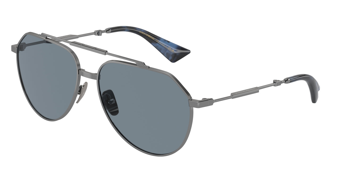 DOLCE & GABBANA DG2302 Pilot Sunglasses 04/56-Gunmetal 60-140-15 - Color Map Grey