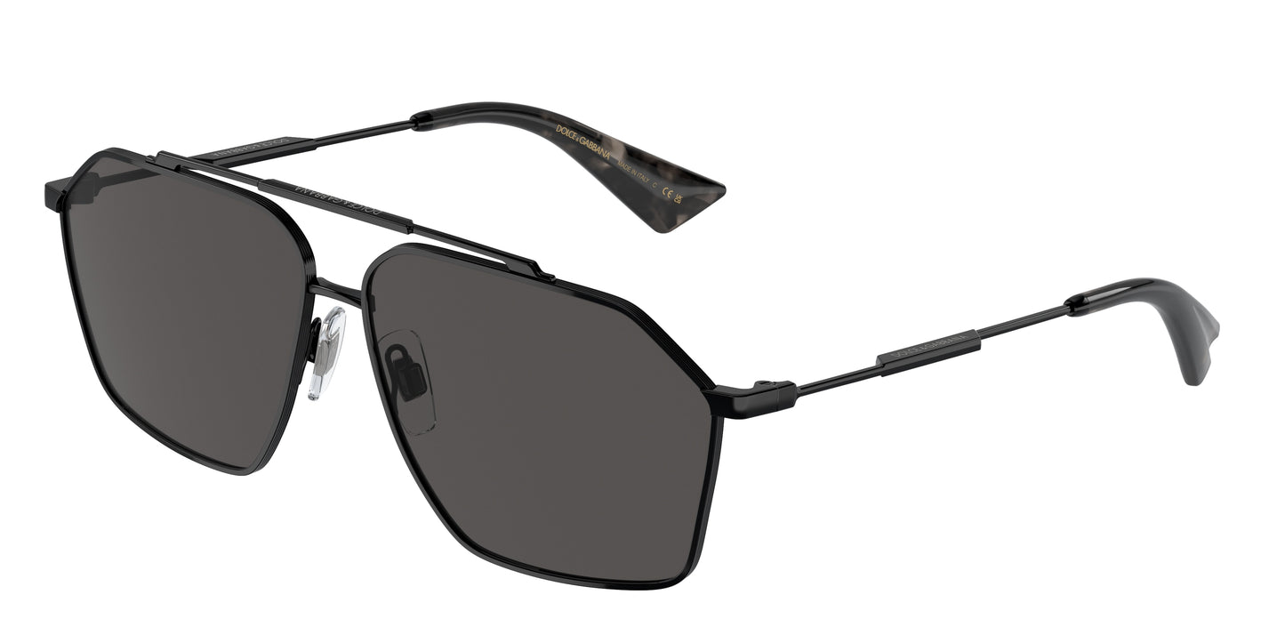 DOLCE & GABBANA DG2303 Pilot Sunglasses 01/87-Black 61-145-12 - Color Map Black