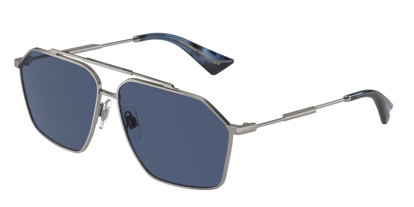 DOLCE & GABBANA DG2303 Pilot Sunglasses 04/80-Gunmetal 61-145-12 - Color Map Grey