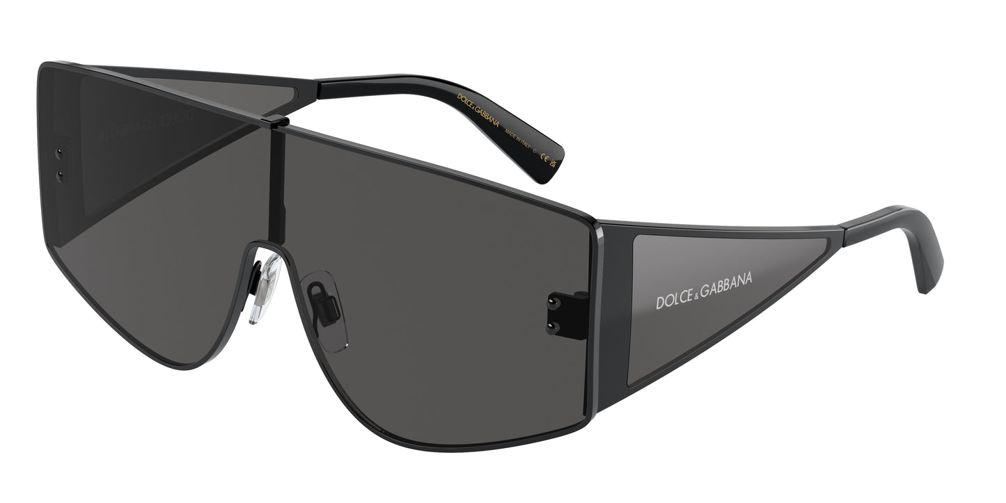 DOLCE & GABBANA DG2305 Rectangle Sunglasses 01/87-Black 44-145-144 - Color Map Black