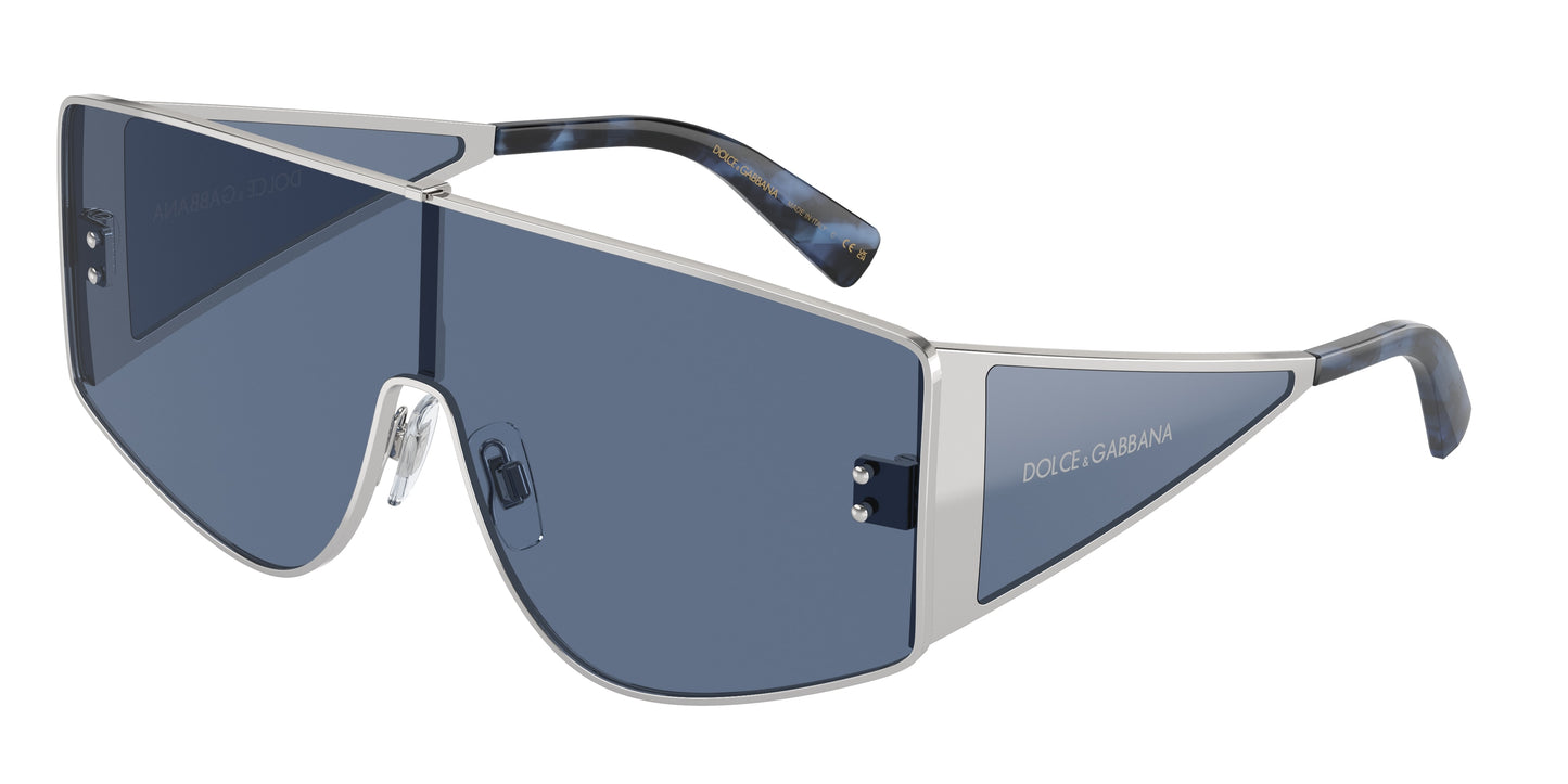 DOLCE & GABBANA DG2305 Rectangle Sunglasses 05/80-Silver 44-145-144 - Color Map Silver