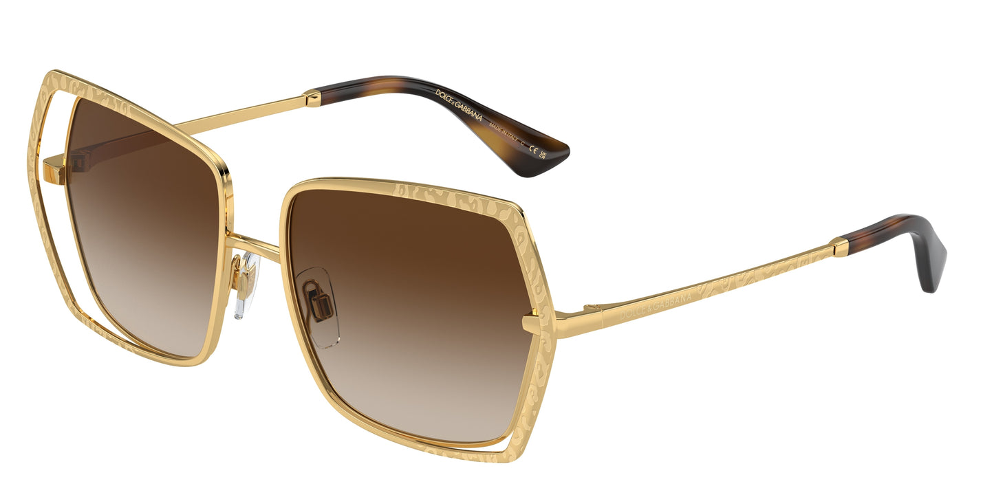 DOLCE & GABBANA DG2306 Butterfly Sunglasses 02/13-Gold 55-145-16 - Color Map Gold