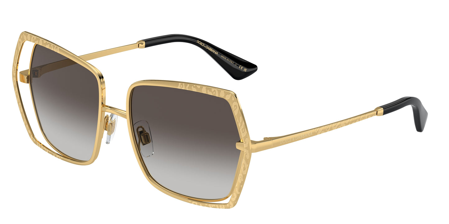 DOLCE & GABBANA DG2306 Butterfly Sunglasses 02/8G-Gold 55-145-16 - Color Map Gold