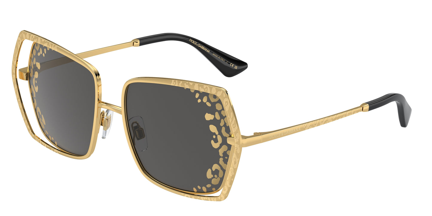 DOLCE & GABBANA DG2306 Butterfly Sunglasses 02/GT-Gold 55-145-16 - Color Map Gold