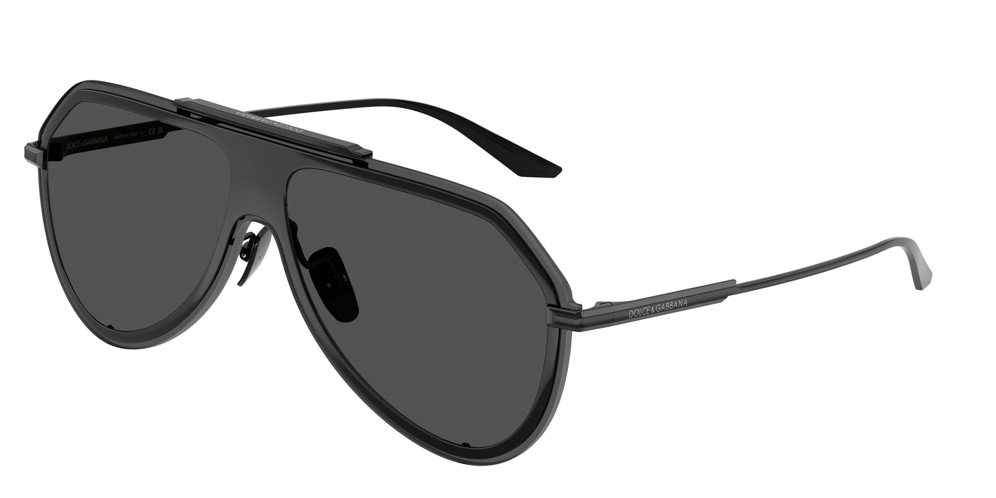 DOLCE & GABBANA DG2309 Pilot Sunglasses 01/87-Black 0-145-143 - Color Map Black