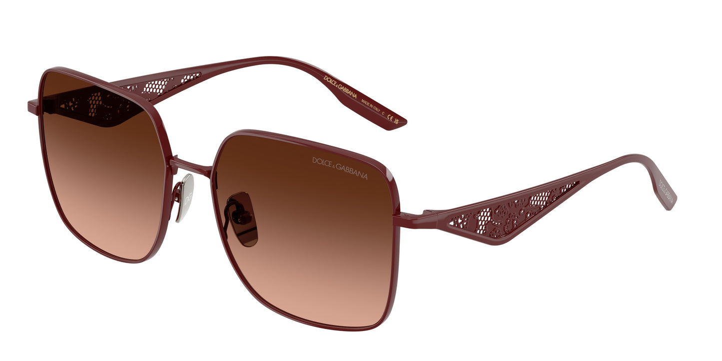 DOLCE & GABBANA DG2310 Square Sunglasses 13195M-Bordeaux 57-145-16 - Color Map Red