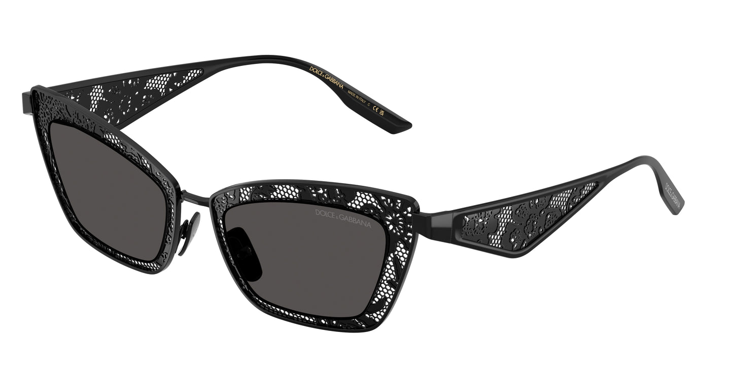 DOLCE & GABBANA DG2311 Cat Eye Sunglasses 01/87-Black 51-145-20 - Color Map Black