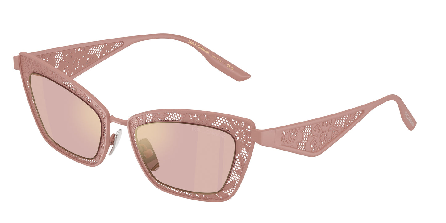 DOLCE & GABBANA DG2311 Cat Eye Sunglasses 13651T-Matte Powder Pink 51-145-20 - Color Map Pink