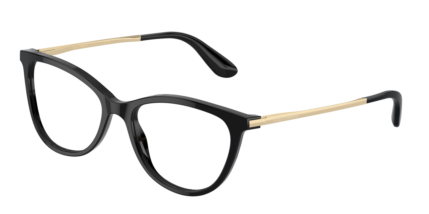 DOLCE & GABBANA DG3258 Butterfly Eyeglasses 501-Black 54-140-17 - Color Map Black