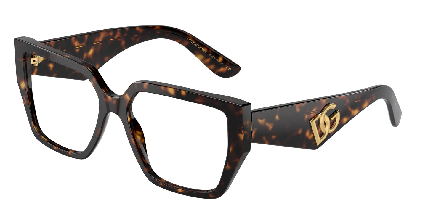 DOLCE & GABBANA DG3373 Square Eyeglasses 502-Havana 55-145-16 - Color Map Tortoise
