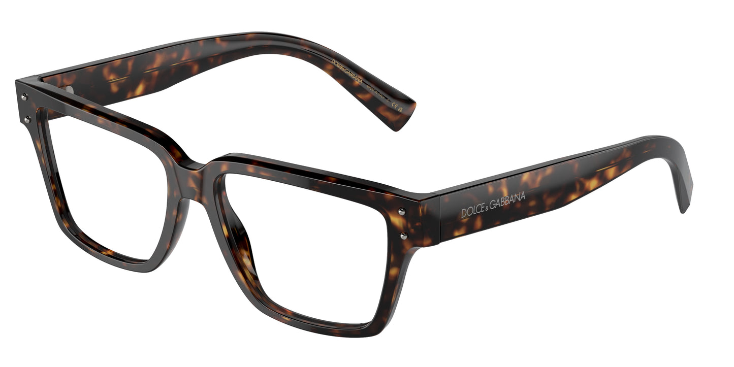 DOLCE & GABBANA DG3383 Square Eyeglasses 502-Havana 55-145-16 - Color Map Tortoise