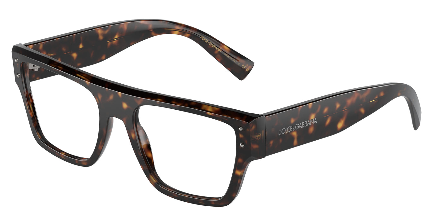 DOLCE & GABBANA DG3384 Square Eyeglasses 502-Havana 54-145-19 - Color Map Tortoise