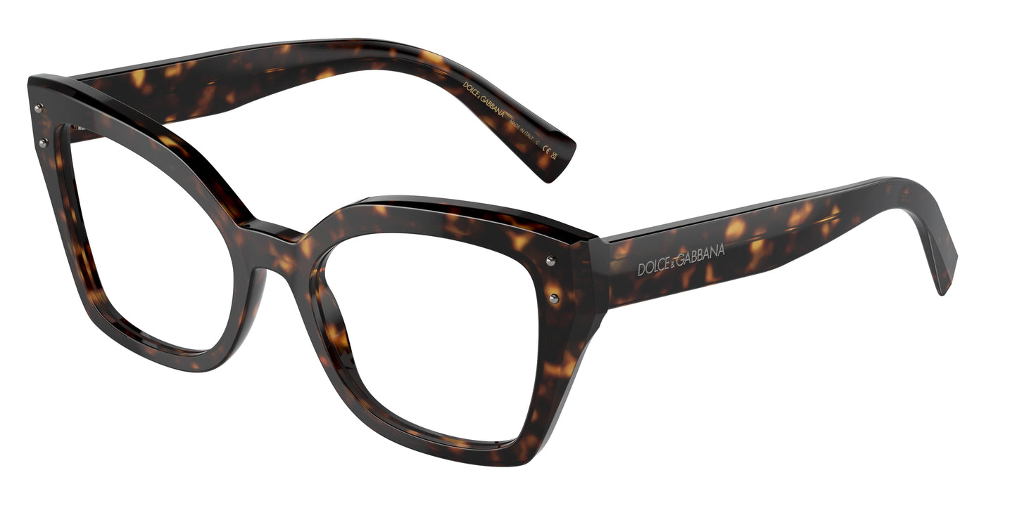 DOLCE & GABBANA DG3386 Butterfly Eyeglasses 502-Havana 53-145-19 - Color Map Tortoise
