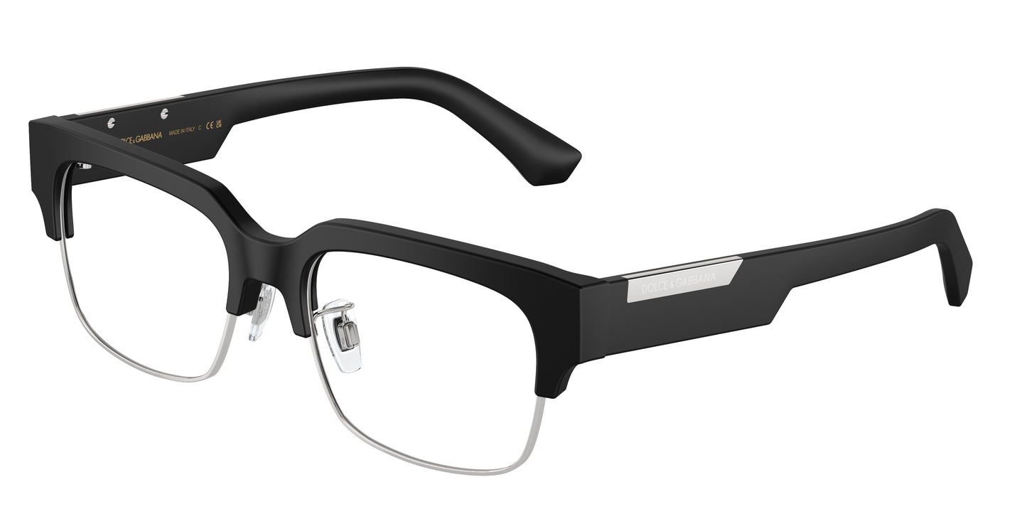DOLCE & GABBANA DG3388 Square Eyeglasses 2525-Matte Black 53-145-18 - Color Map Black