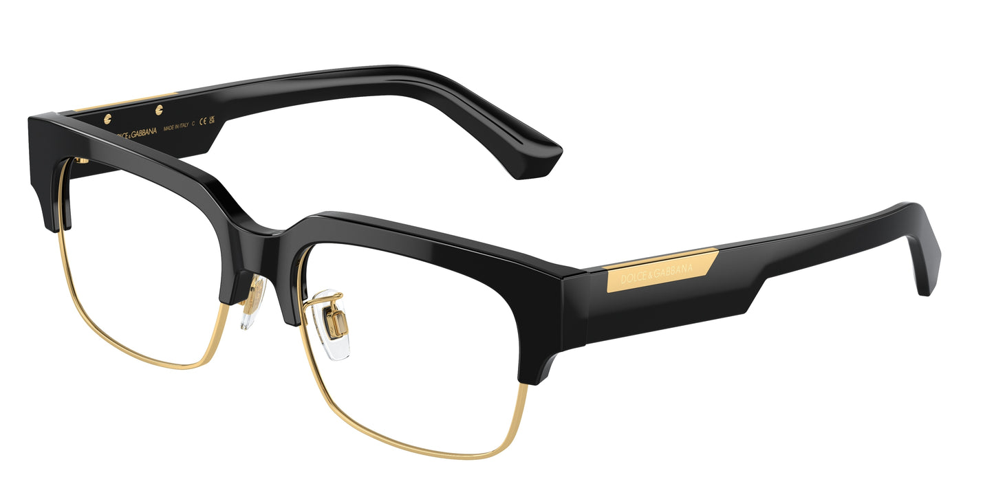 DOLCE & GABBANA DG3388 Square Eyeglasses 501-Black 53-145-18 - Color Map Black