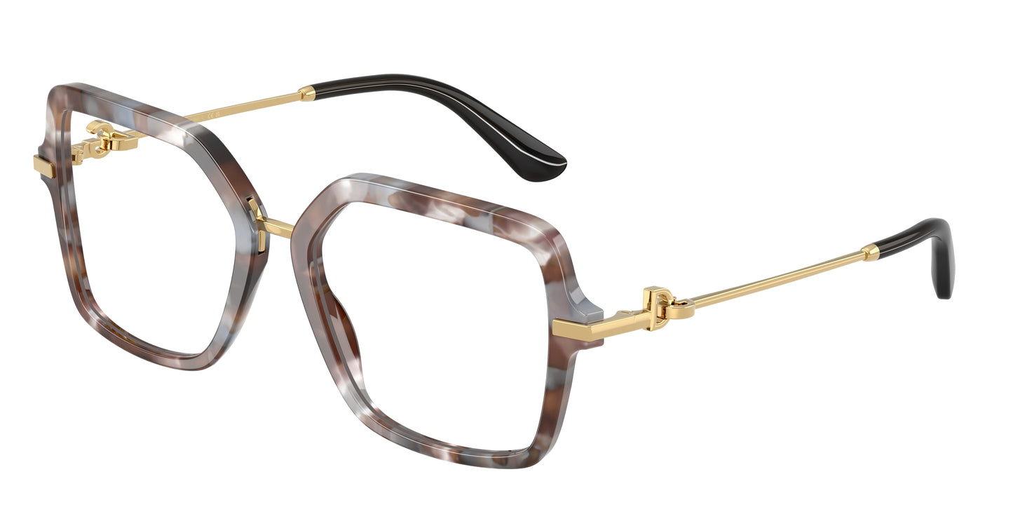 DOLCE & GABBANA DG3396 Square Eyeglasses 3445-Havana Grey 55-140-18 - Color Map Tortoise