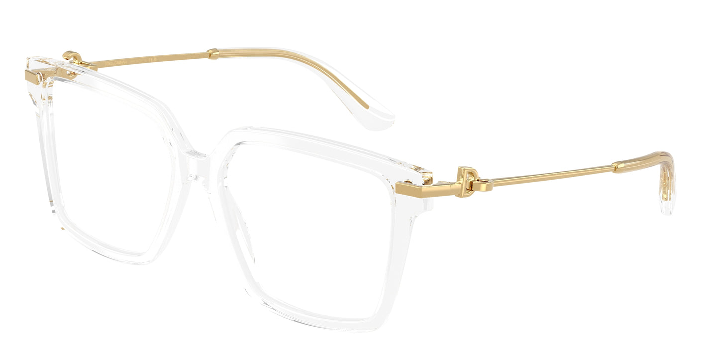 DOLCE & GABBANA DG3397 Square Eyeglasses 3133-Crystal 56-140-16 - Color Map Transparent