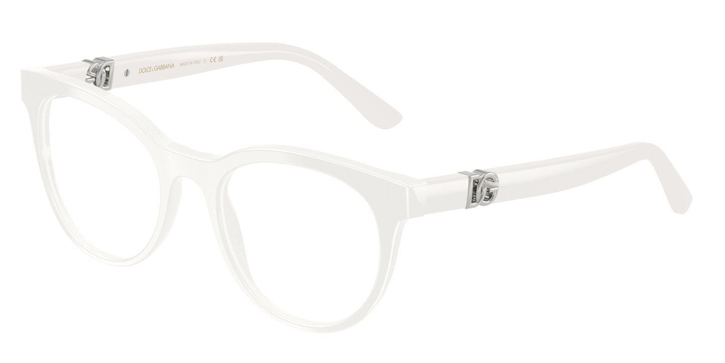 DOLCE & GABBANA DG3399 Phantos Eyeglasses 3312-White 50-145-20 - Color Map White