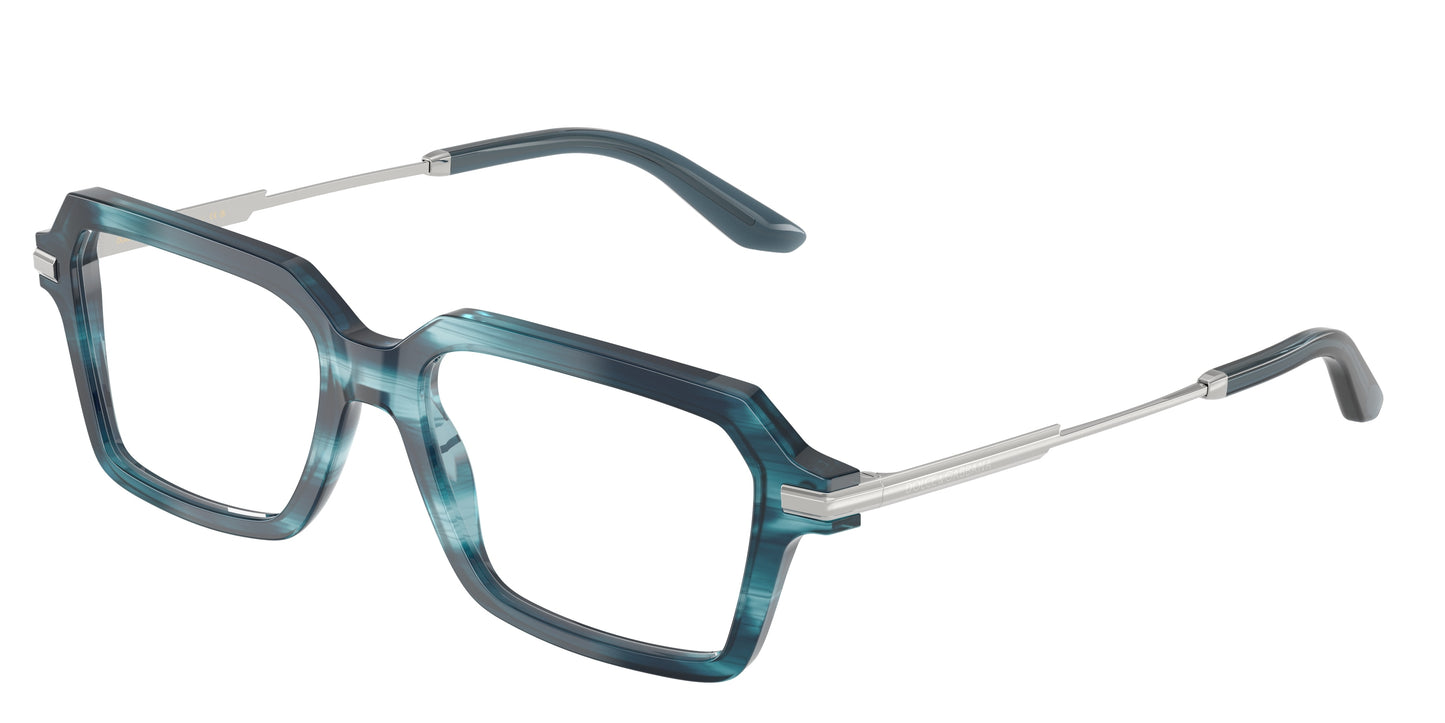 DOLCE & GABBANA DG3401 Rectangle Eyeglasses 3448-Striped Blue 54-145-17 - Color Map Blue