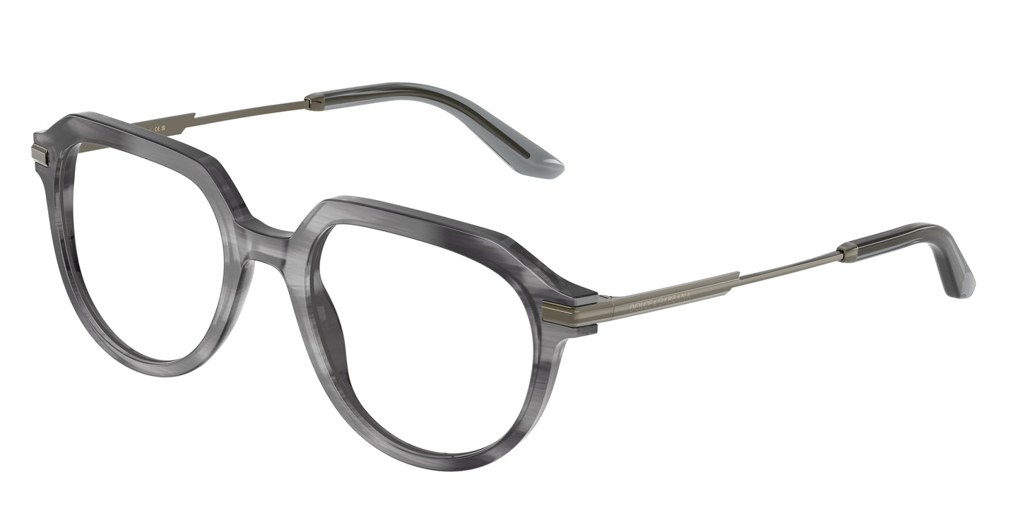 DOLCE & GABBANA DG3402 Phantos Eyeglasses 3449-Striped Grey 52-145-20 - Color Map Grey