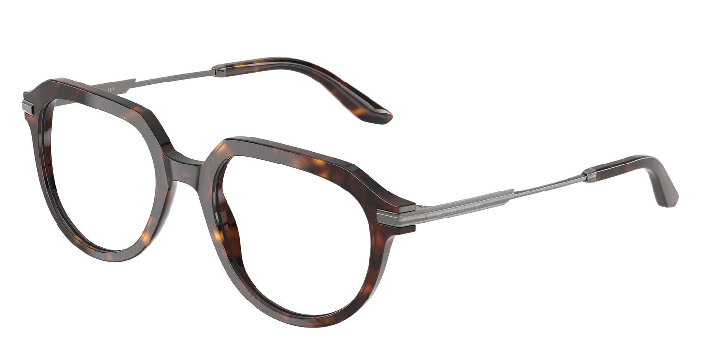 DOLCE & GABBANA DG3402 Phantos Eyeglasses 502-Havana 52-145-20 - Color Map Tortoise