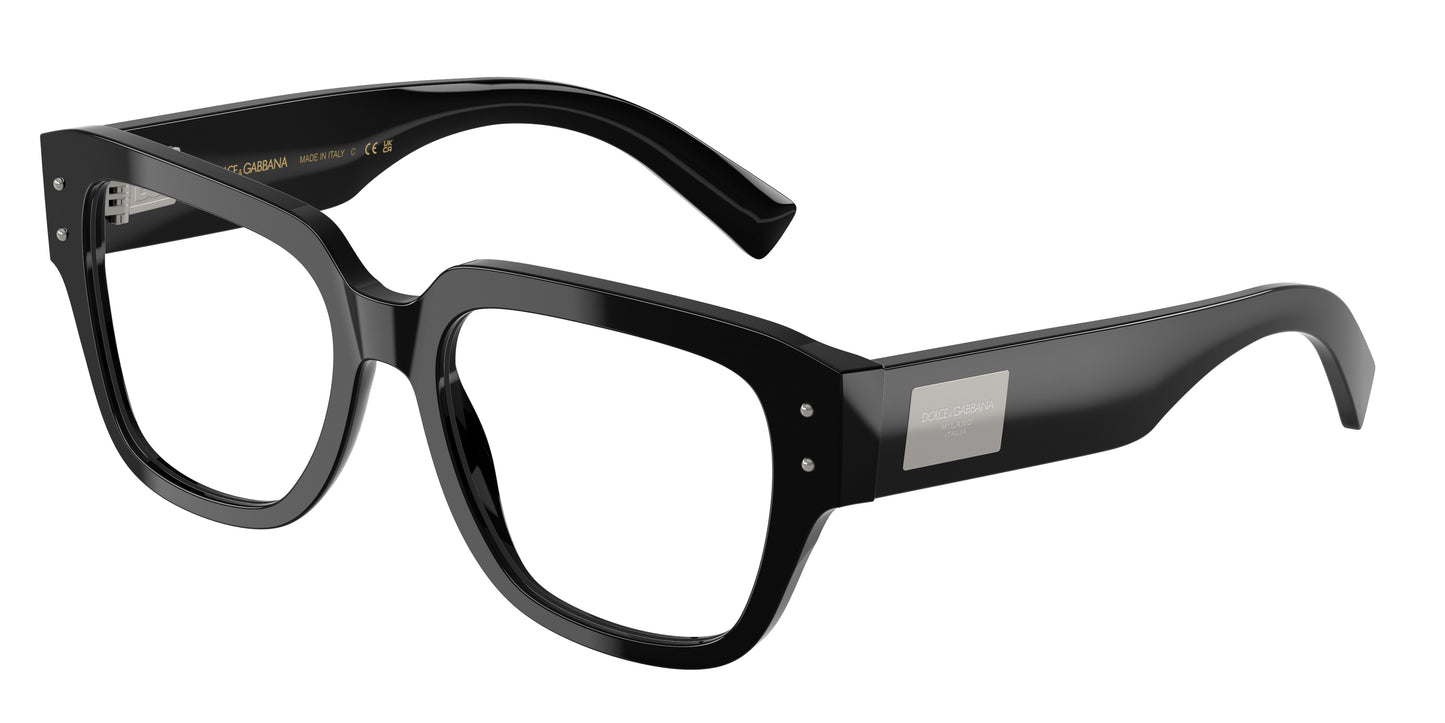 DOLCE & GABBANA DG3405F Square Eyeglasses 501-Black 54-140-18 - Color Map Black
