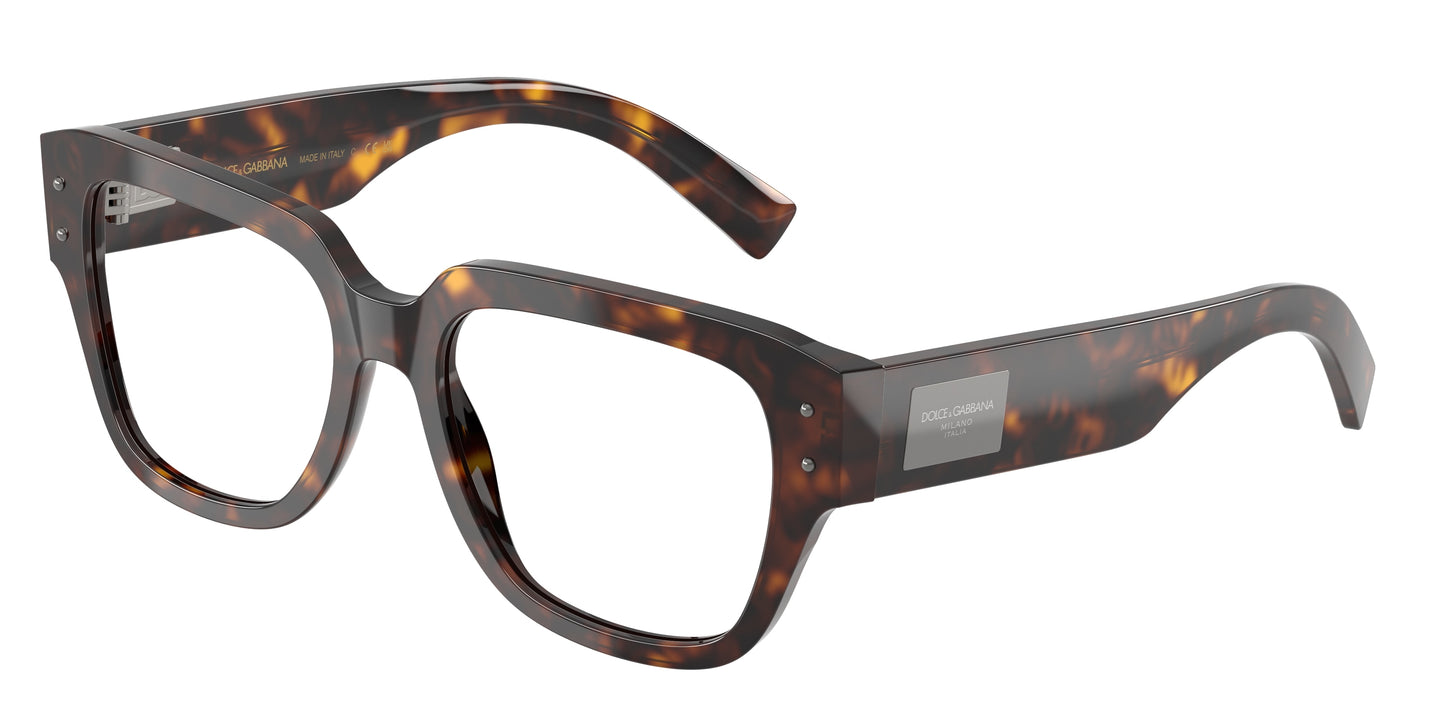 DOLCE & GABBANA DG3405F Square Eyeglasses 502-Havana 54-140-18 - Color Map Tortoise