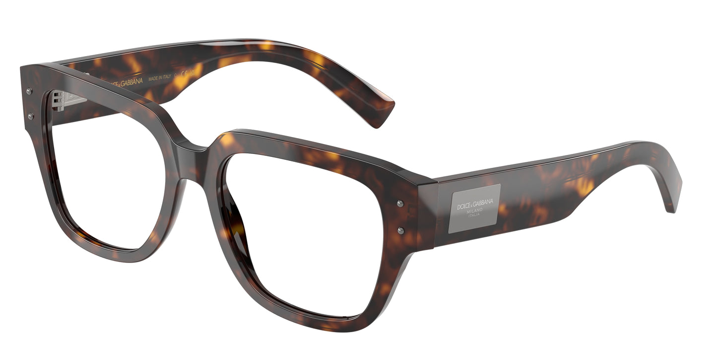 DOLCE & GABBANA DG3405 Square Eyeglasses 502-Havana 54-140-18 - Color Map Tortoise