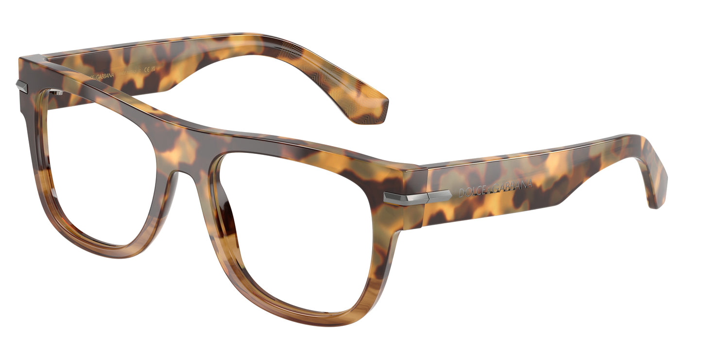 DOLCE & GABBANA DG3407 Square Eyeglasses 3437-Havana Honey 54-145-19 - Color Map Tortoise