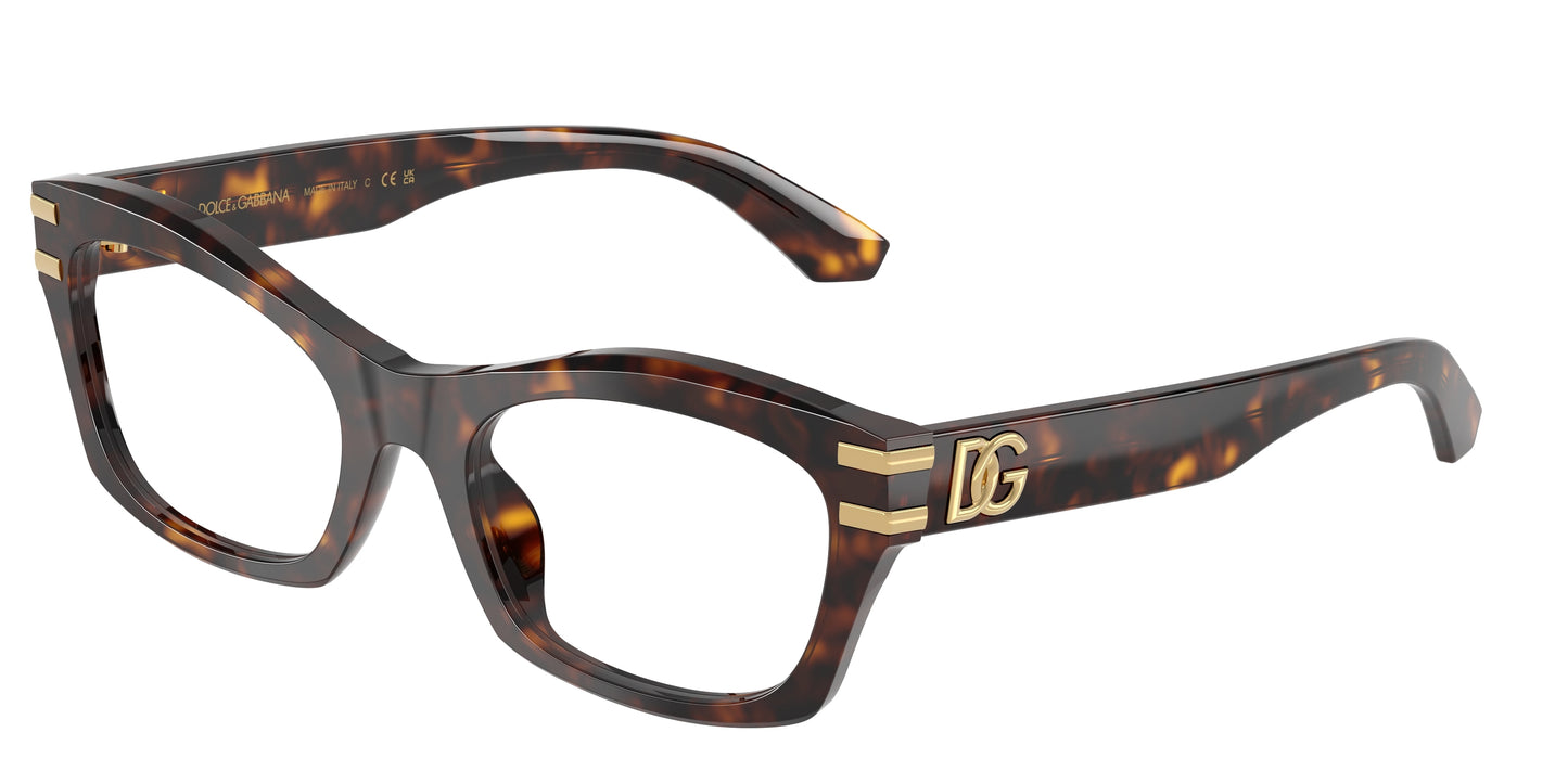 DOLCE & GABBANA DG3420 Butterfly Eyeglasses 502-Havana 54-145-20 - Color Map Tortoise
