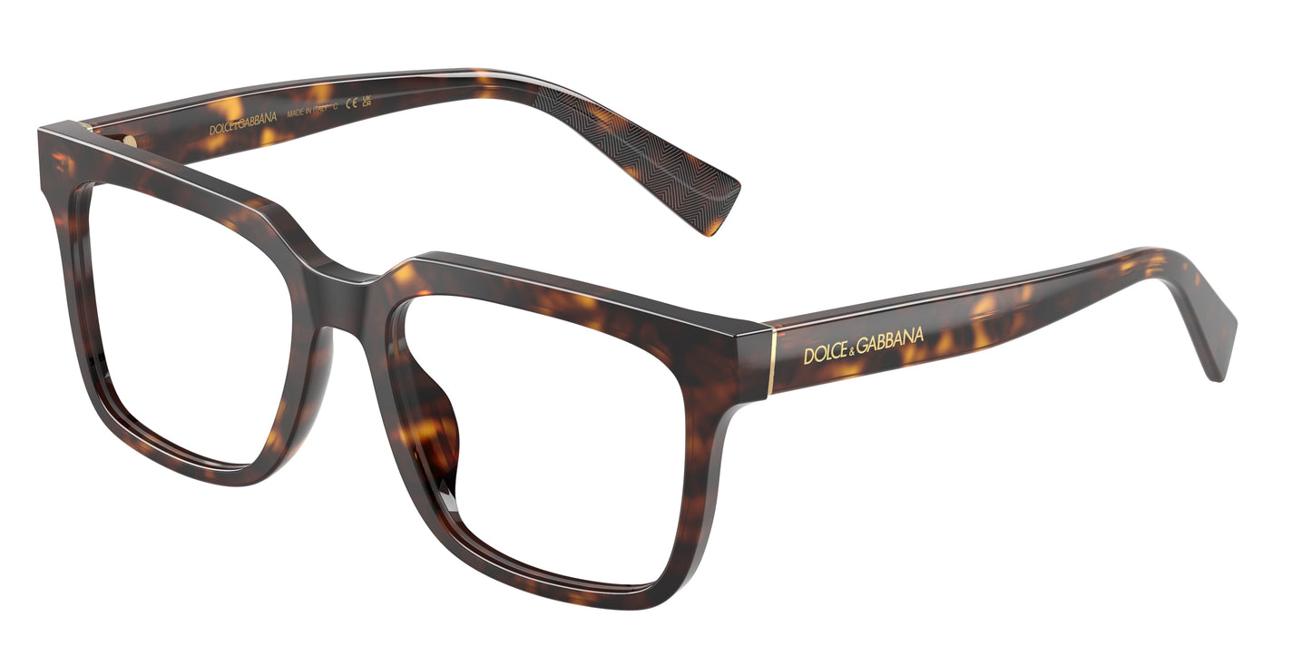 DOLCE & GABBANA DG3422 Square Eyeglasses 502-Havana 53-145-18 - Color Map Tortoise