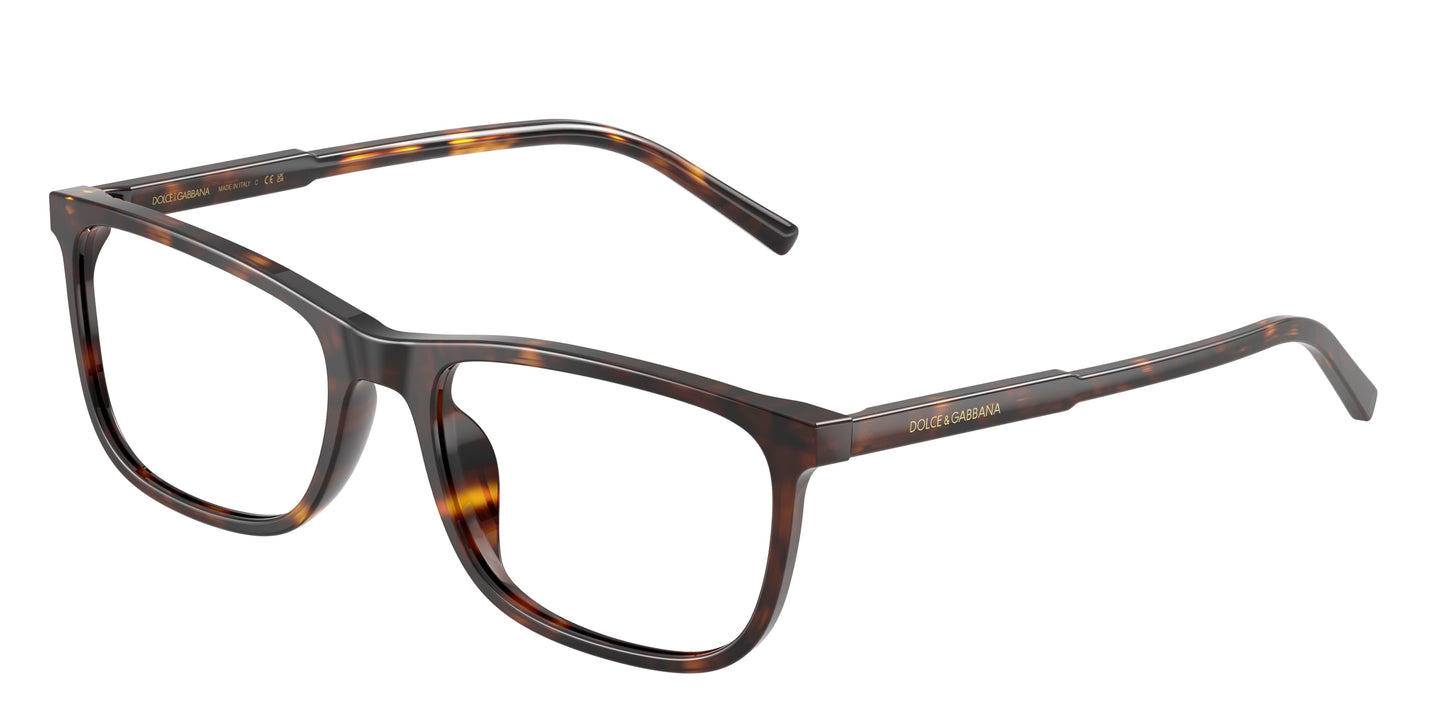 DOLCE & GABBANA DG3427 Rectangle Eyeglasses 502-Havana 55-145-18 - Color Map Tortoise