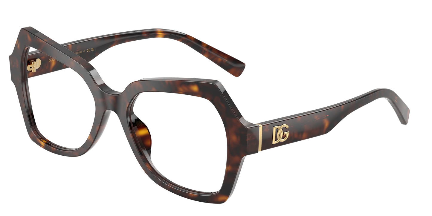 DOLCE & GABBANA DG3429 Butterfly Eyeglasses 502-Havana 54-145-18 - Color Map Tortoise