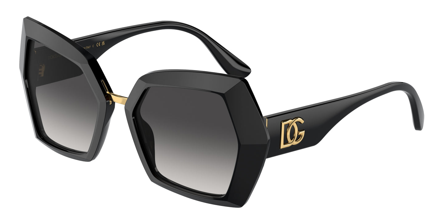 DOLCE & GABBANA DG4377 Butterfly Sunglasses 501/8G-Black 54-145-19 - Color Map Black