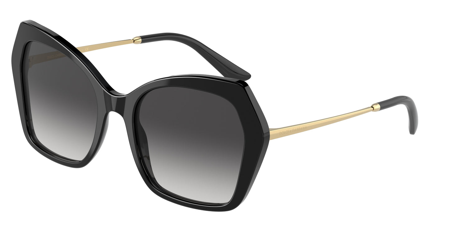 DOLCE & GABBANA DG4399 Butterfly Sunglasses 501/8G-Black 56-145-20 - Color Map Black
