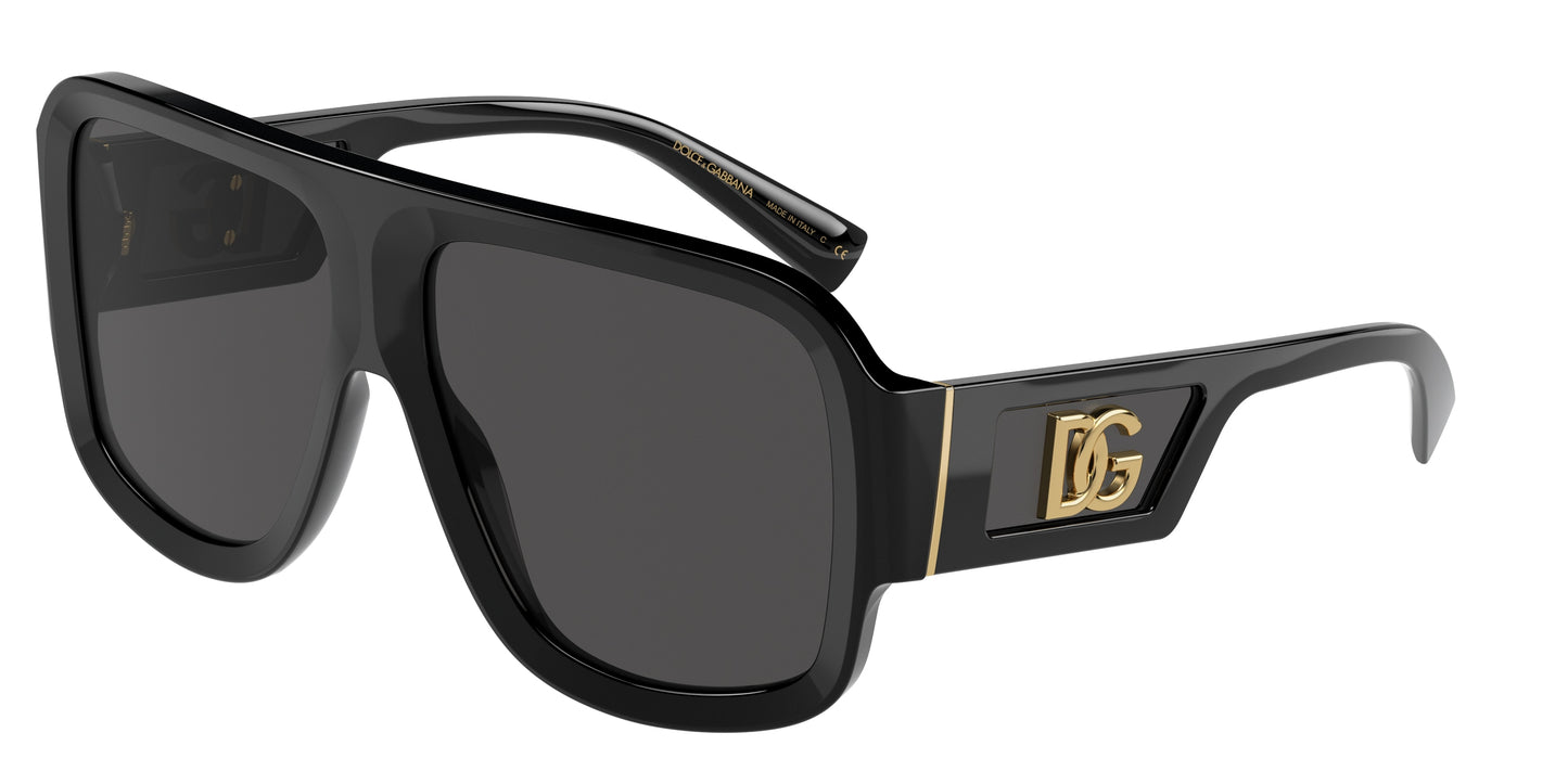 DOLCE & GABBANA DG4401 Square Sunglasses 501/87-Black 58-140-14 - Color Map Black